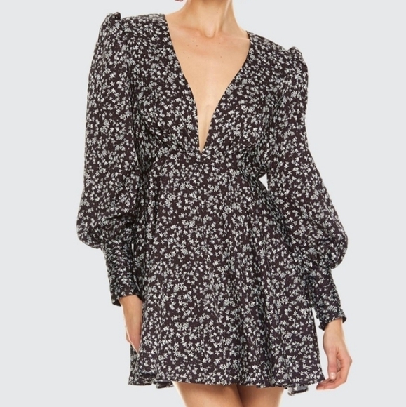 Talulah Embody the Love Black Floral Long Sleeve Dress - Picture 3 of 13